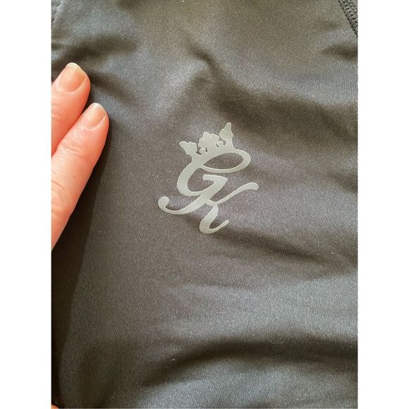 Gym King Debossed Energy 1/4 Zip Funnel Black Blue Contrast Pullover Sz Medium - Picture 3 of 13